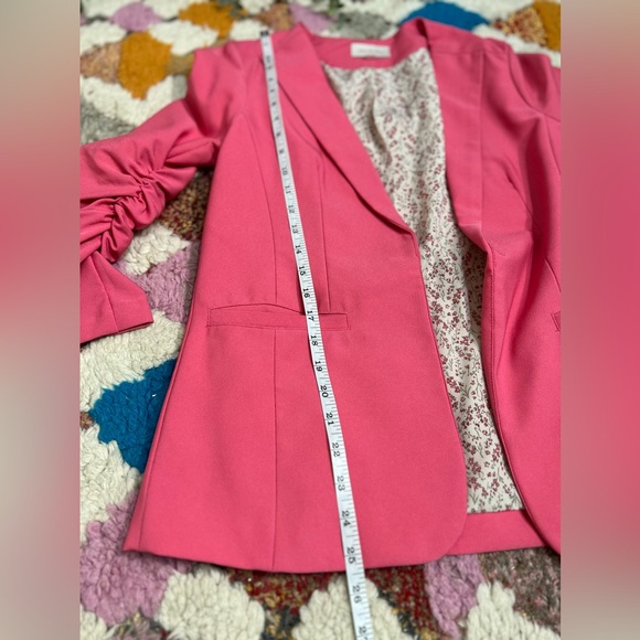 Skies are Blue Pink Floral Lined Blazer Small - Picture 9 of 12